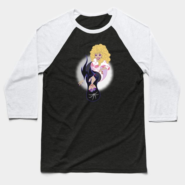 Yin Yang Dolly and Elvira Baseball T-Shirt by StudioPM71